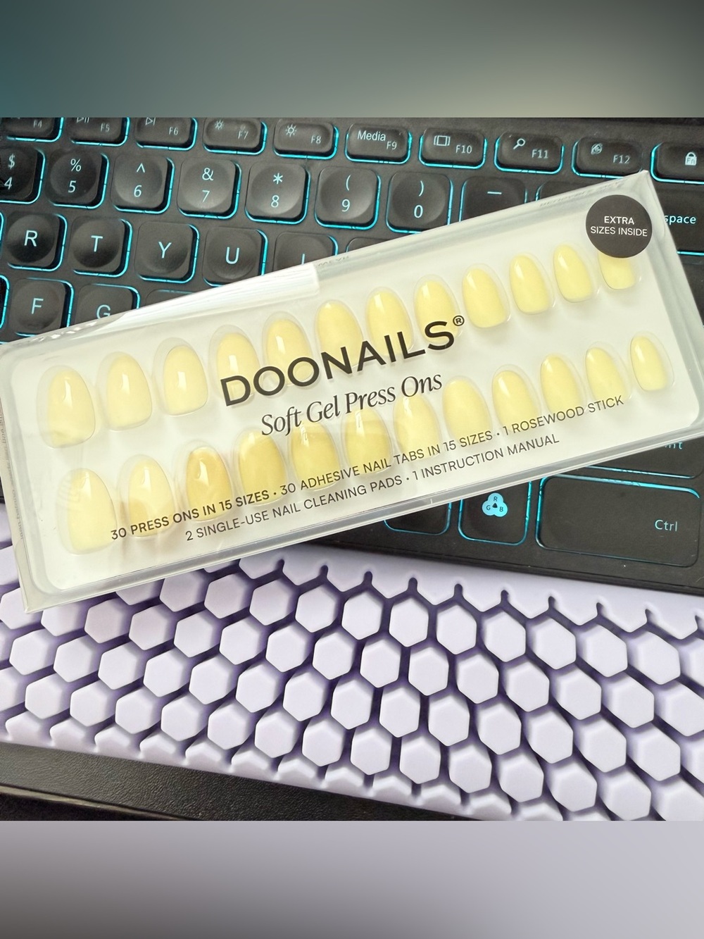 New DooNails lemon sorbet short round